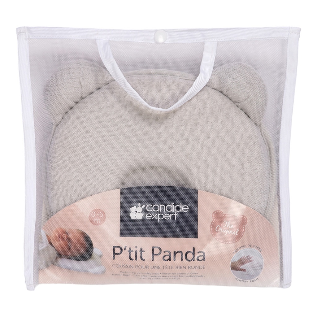Candide Panda Babykudde - Ljusgrå