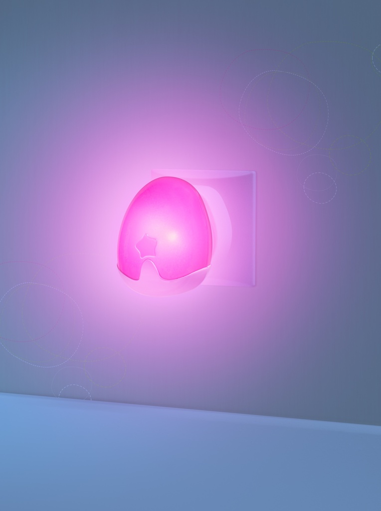 Pabobo Automatisk Nattlampa - Rosa