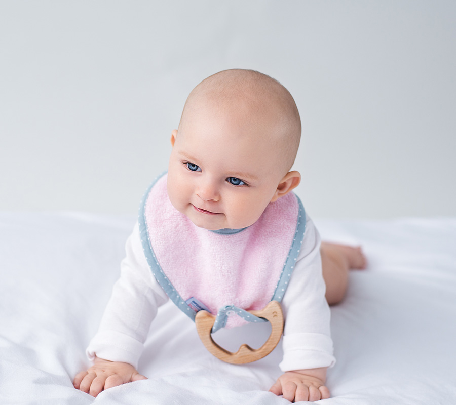 LullaLove Haklapp med träbitis Rosa