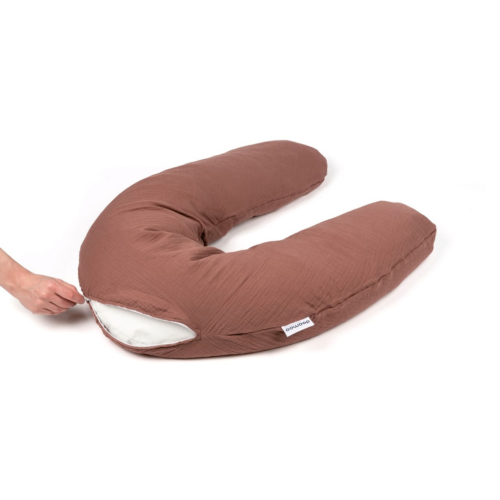 Doomoo Överdrag Amnings- gravidkudde Muslin - Terracotta