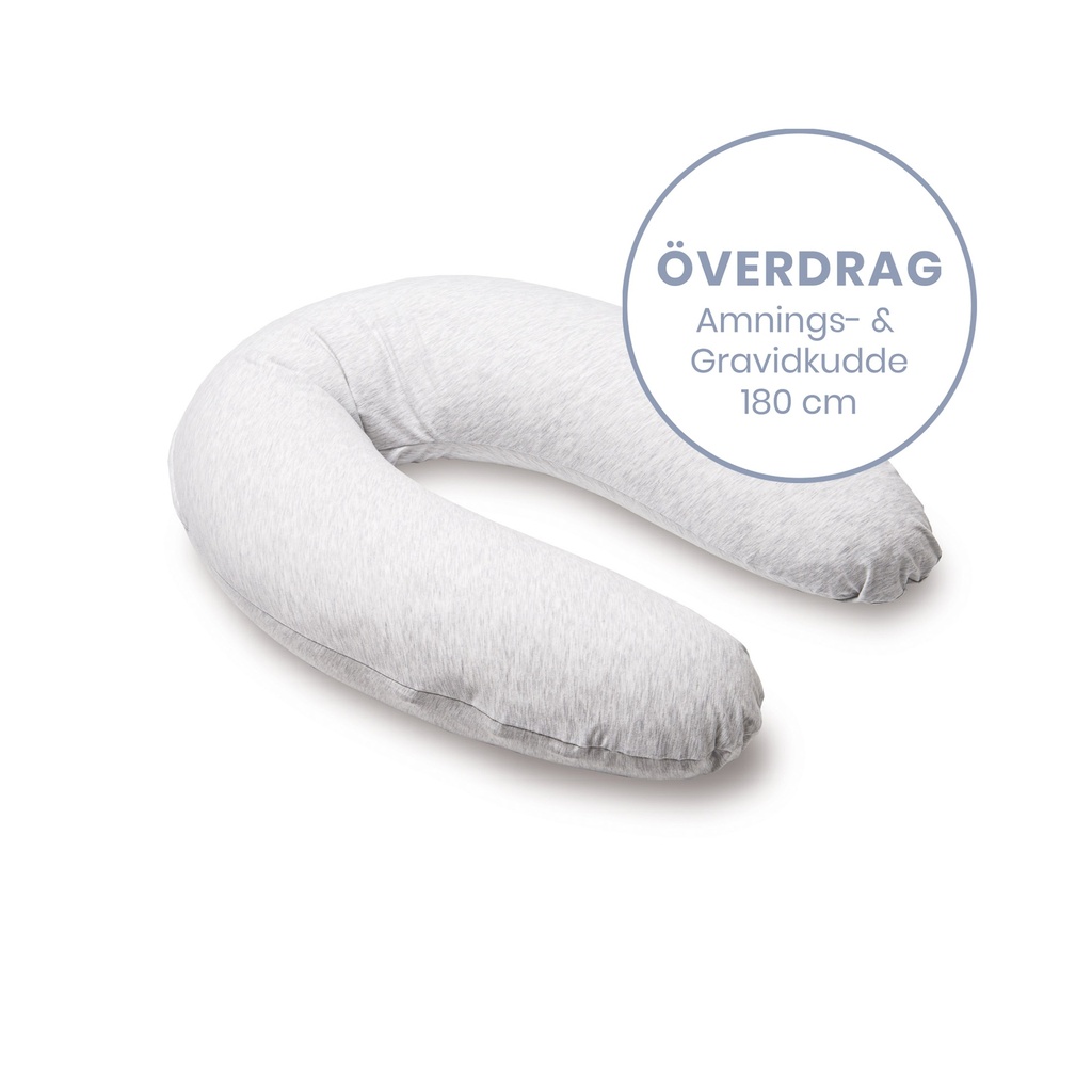 Doomoo Överdrag Amnings- gravidkudde - Melerad Vit