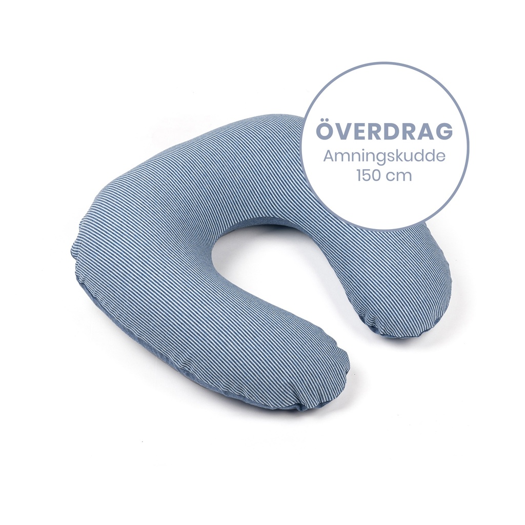 Doomoo Överdrag Amningskudde - Randig Blå