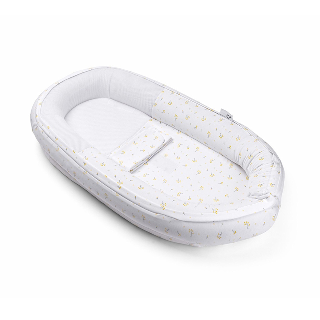 Doomoo Babynest - Blomster Gul