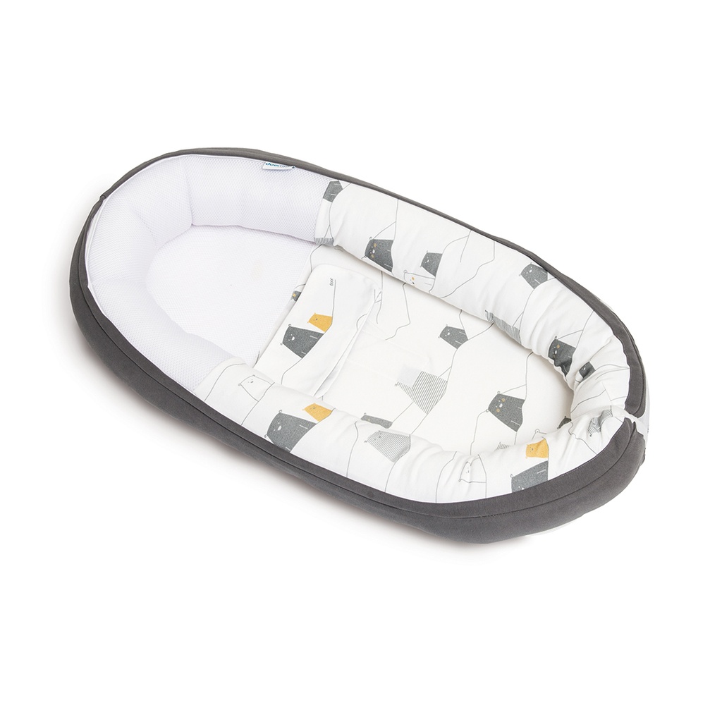 Doomoo Babynest - Björn Grå