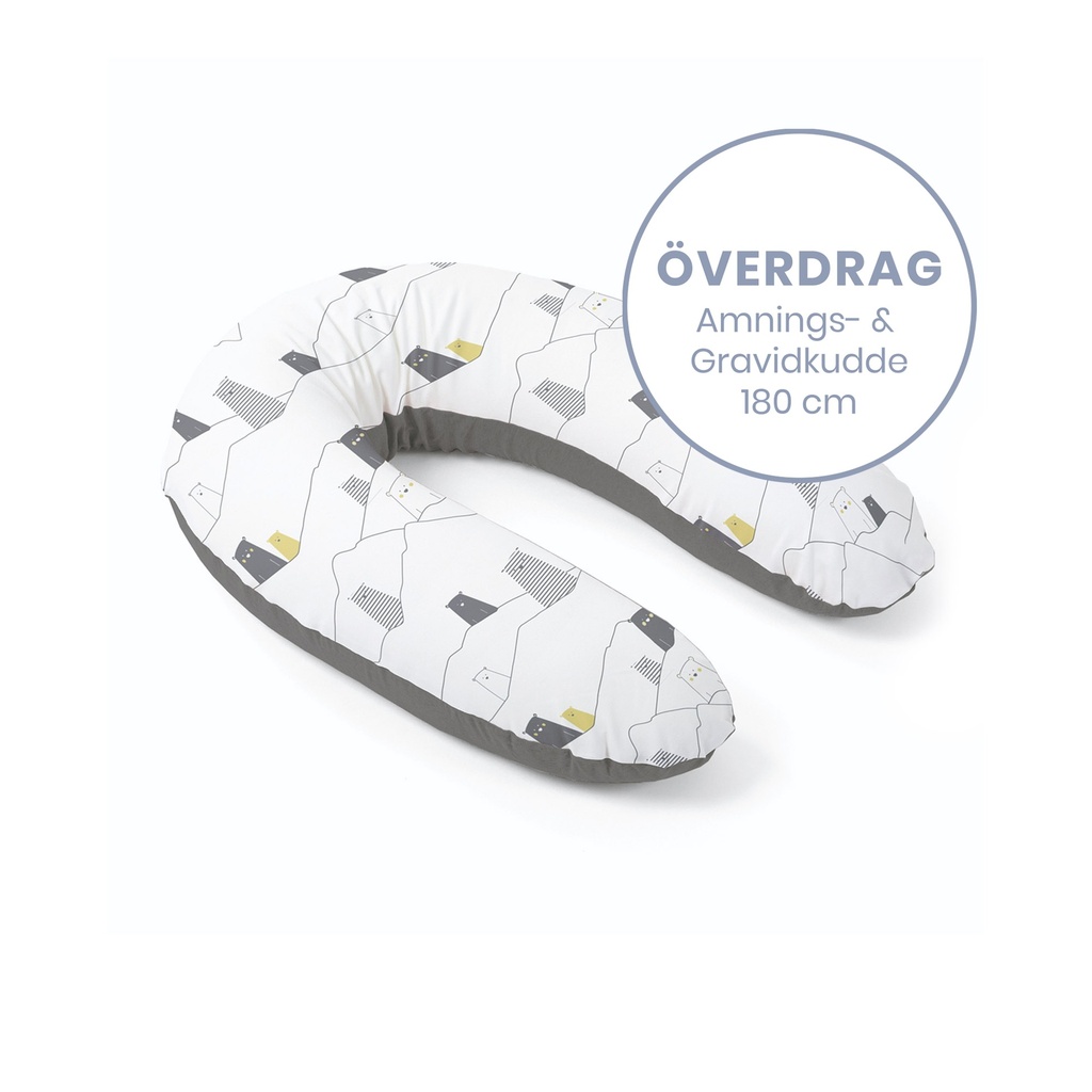 Doomoo Överdrag Amnings- gravidkudde - Björn Grå