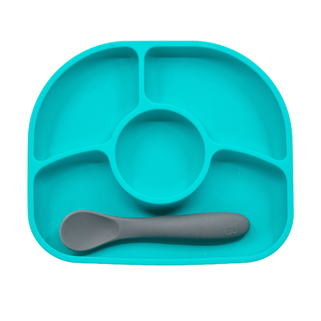 bblüv Tallrik antispill + Sked Aqua