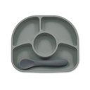 bblüv Tallrik antispill + Sked  Grå