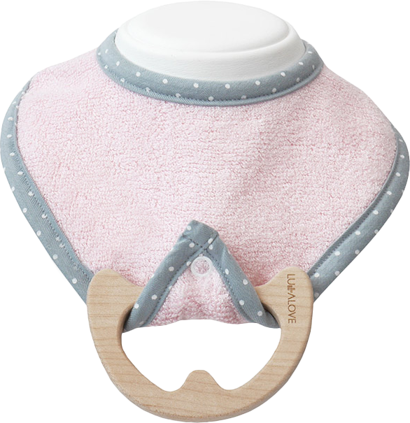 LullaLove Haklapp med träbitis Rosa