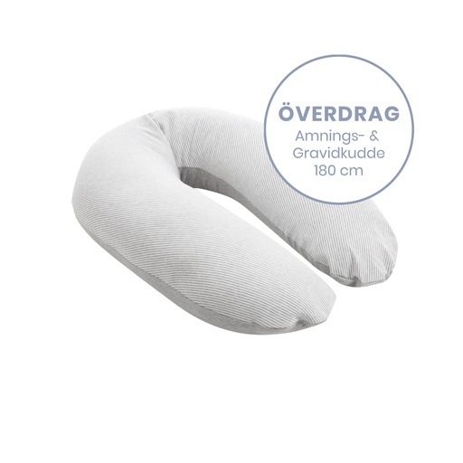[924] Doomoo Överdrag Amnings- gravidkudde - Randig Grå