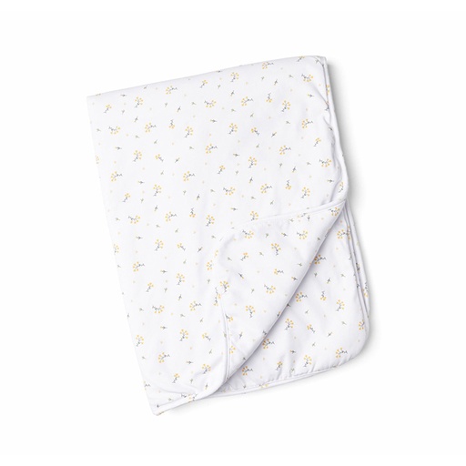 [5400653010084] Doomoo Vadderad Filt - Blomster Gul