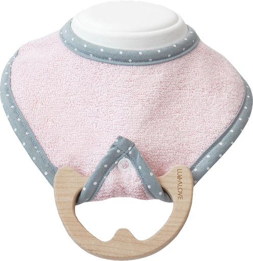[5903240348367] LullaLove Haklapp med träbitis Rosa